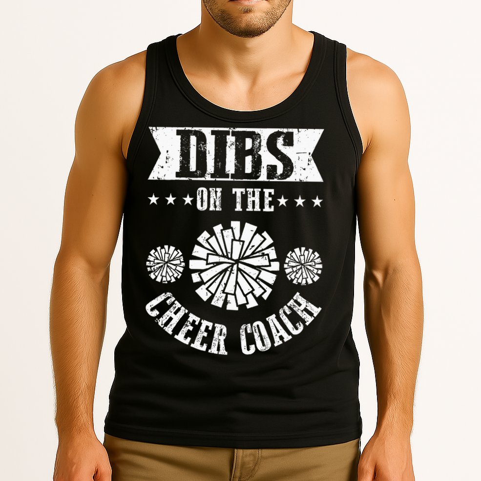Funny Football Dibs On The Cheer Coach Pom Poms Tank Top