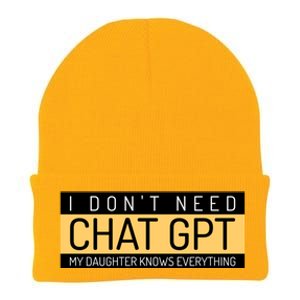 Funny Fathers Day Nerd Gift From Daughter To Dad Chat GPT Knit Cap Winter Beanie