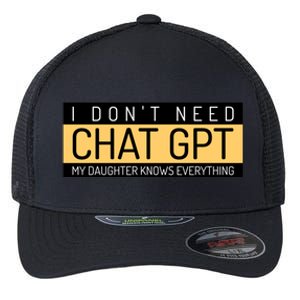 Funny Fathers Day Nerd Gift From Daughter To Dad Chat GPT Flexfit Unipanel Trucker Cap