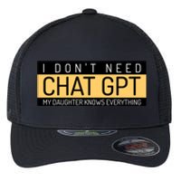 Funny Fathers Day Nerd Gift From Daughter To Dad Chat GPT Flexfit Unipanel Trucker Cap