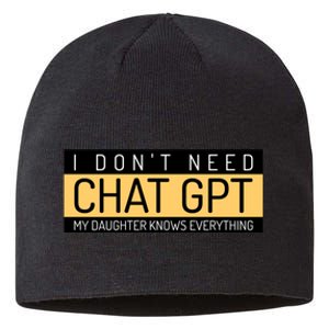 Funny Fathers Day Nerd Gift From Daughter To Dad Chat GPT Sustainable Beanie