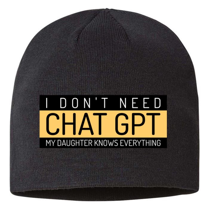 Funny Fathers Day Nerd Gift From Daughter To Dad Chat GPT Sustainable Beanie