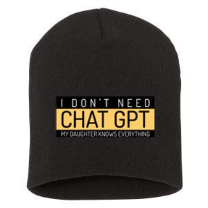 Funny Fathers Day Nerd Gift From Daughter To Dad Chat GPT Short Acrylic Beanie