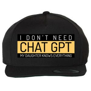 Funny Fathers Day Nerd Gift From Daughter To Dad Chat GPT Wool Snapback Cap