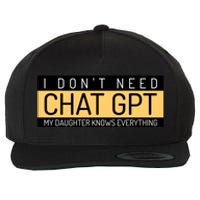 Funny Fathers Day Nerd Gift From Daughter To Dad Chat GPT Wool Snapback Cap