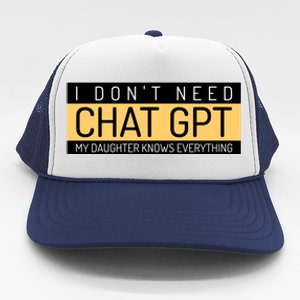 Funny Fathers Day Nerd Gift From Daughter To Dad Chat GPT Trucker Hat