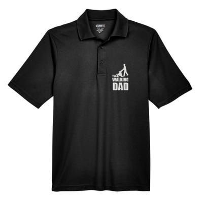 Funny Fathers Day Gift The Walking Dad Men's Origin Performance Piqué Polo