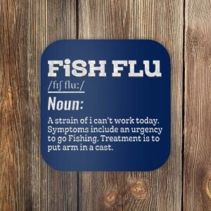 Fish Flu Definition Funny Fisherman Fishing Lover Coaster