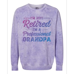 Funny Fathers Day Retired Grandpa Great Gift Colorblast Crewneck Sweatshirt