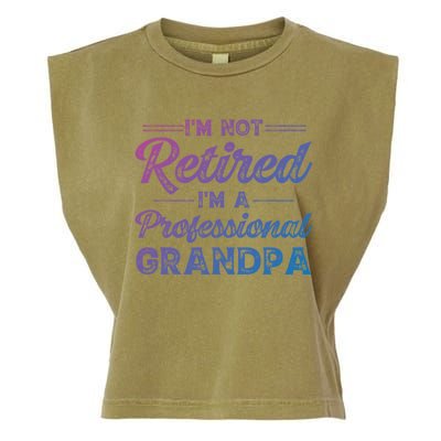 Funny Fathers Day Retired Grandpa Great Gift Garment-Dyed Women's Muscle Tee