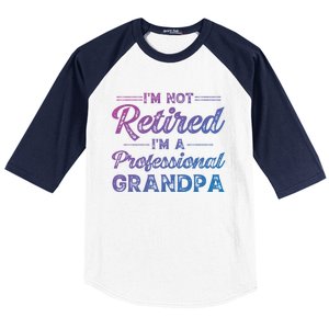 Funny Fathers Day Retired Grandpa Great Gift Baseball Sleeve Shirt