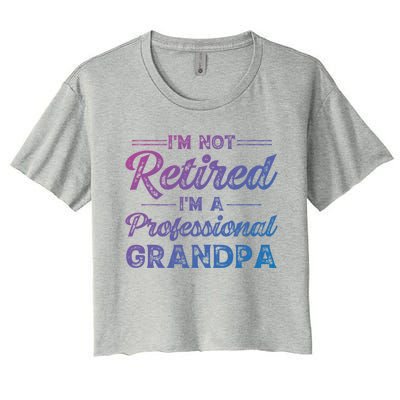 Funny Fathers Day Retired Grandpa Great Gift Women's Crop Top Tee