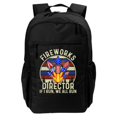 Funny Fireworks Director I Run You Run 4th Of July Vintage Backpack