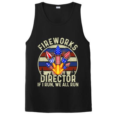 Funny Fireworks Director I Run You Run 4th Of July Vintage PosiCharge Competitor Tank