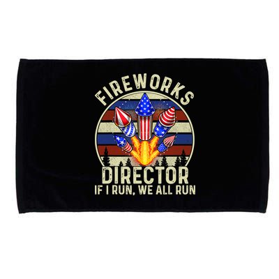 Funny Fireworks Director I Run You Run 4th Of July Vintage Microfiber Hand Towel