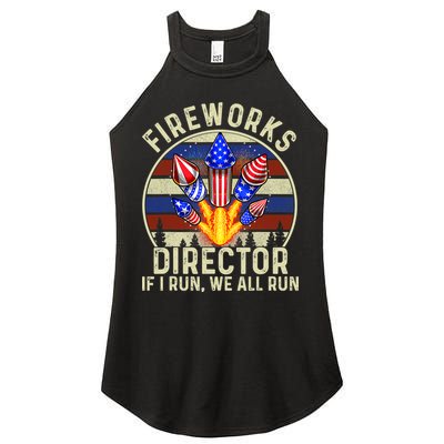 Funny Fireworks Director I Run You Run 4th Of July Vintage Women's Perfect Tri Rocker Tank