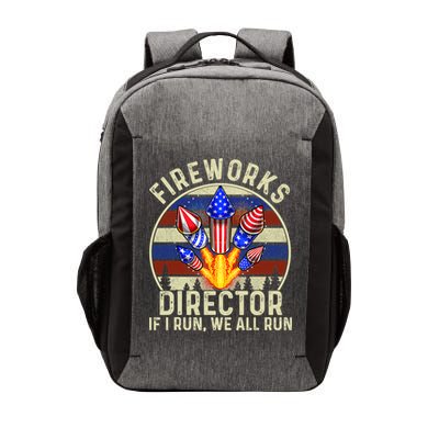Funny Fireworks Director I Run You Run 4th Of July Vintage Vector Backpack