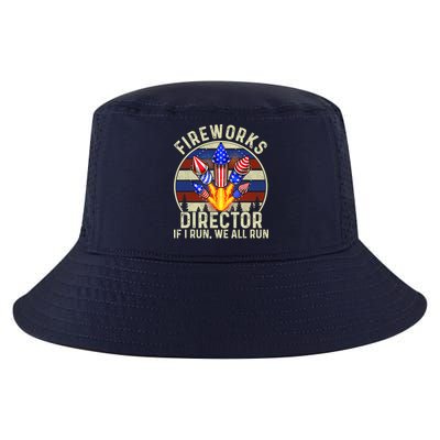 Funny Fireworks Director I Run You Run 4th Of July Vintage Cool Comfort Performance Bucket Hat