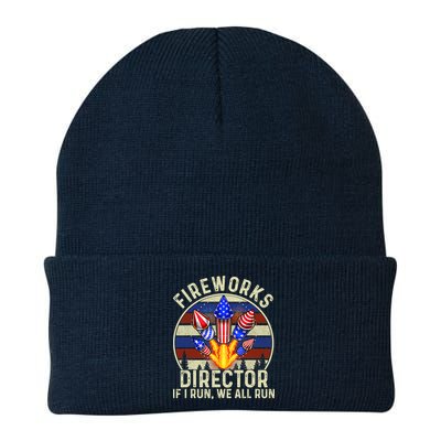 Funny Fireworks Director I Run You Run 4th Of July Vintage Beanie