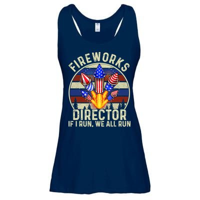 Funny Fireworks Director I Run You Run 4th Of July Vintage Ladies Essential Flowy Tank
