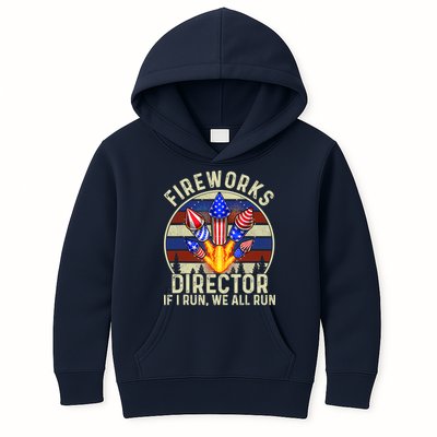 Funny Fireworks Director I Run You Run 4th Of July Vintage Kids Hoodie