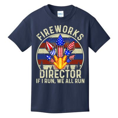 Funny Fireworks Director I Run You Run 4th Of July Vintage Kids T-Shirt