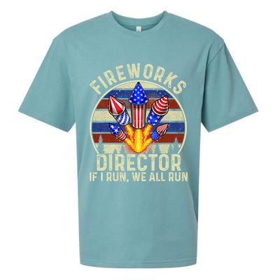 Funny Fireworks Director I Run You Run 4th Of July Vintage Sueded Cloud Jersey T-Shirt