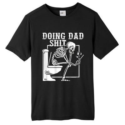 Funny Father Doing Dad Shit Skeleton Toilet Tall Fusion ChromaSoft Performance T-Shirt