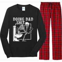 Funny Father Doing Dad Shit Skeleton Toilet Long Sleeve Pajama Set