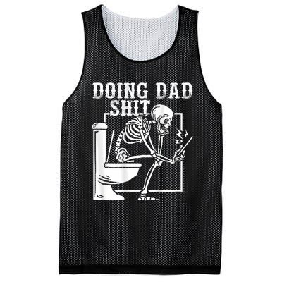 Funny Father Doing Dad Shit Skeleton Toilet Mesh Reversible Basketball Jersey Tank