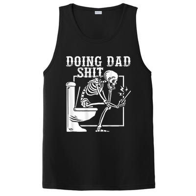 Funny Father Doing Dad Shit Skeleton Toilet PosiCharge Competitor Tank