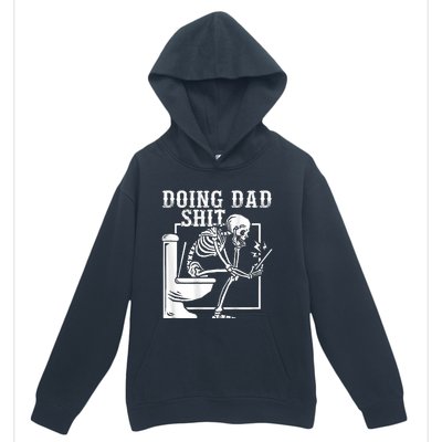 Funny Father Doing Dad Shit Skeleton Toilet Urban Pullover Hoodie