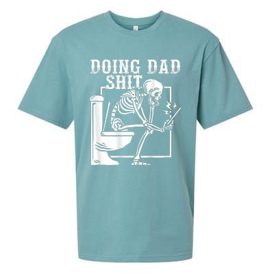 Funny Father Doing Dad Shit Skeleton Toilet Sueded Cloud Jersey T-Shirt