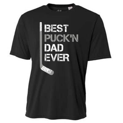 Funny Fathers Day Hockey Dad Best Puckn Dad Ever Cooling Performance Crew T-Shirt