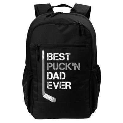 Funny Fathers Day Hockey Dad Best Puckn Dad Ever Daily Commute Backpack