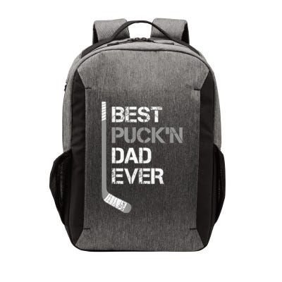 Funny Fathers Day Hockey Dad Best Puckn Dad Ever Vector Backpack