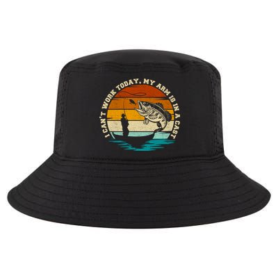 Fishing Father's Day I Can't Work Today My Arm Is In A Cast Cool Comfort Performance Bucket Hat