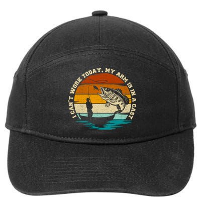 Fishing Father's Day I Can't Work Today My Arm Is In A Cast 7-Panel Snapback Hat