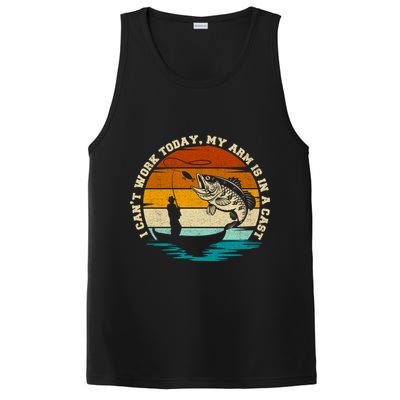 Fishing Father's Day I Can't Work Today My Arm Is In A Cast PosiCharge Competitor Tank