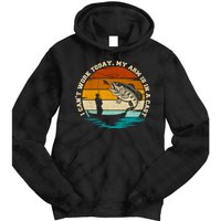 Fishing Father's Day I Can't Work Today My Arm Is In A Cast Tie Dye Hoodie
