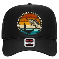 Fishing Father's Day I Can't Work Today My Arm Is In A Cast Trucker Hat