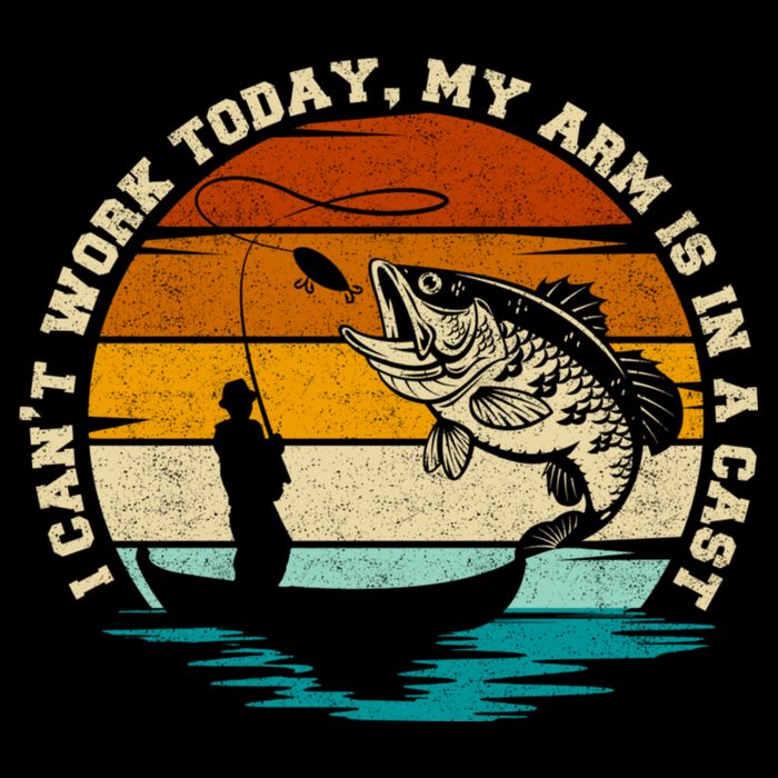Fishing Father's Day I Can't Work Today My Arm Is In A Cast Toddler Fine Jersey T-Shirt