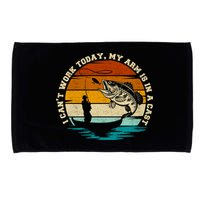 Fishing Father's Day I Can't Work Today My Arm Is In A Cast Microfiber Hand Towel