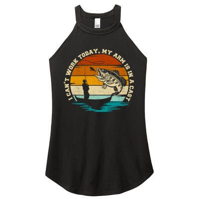 Fishing Father's Day I Can't Work Today My Arm Is In A Cast Women's Perfect Tri Rocker Tank