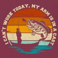 Fishing Father's Day I Can't Work Today My Arm Is In A Cast 16oz Travel Tumbler