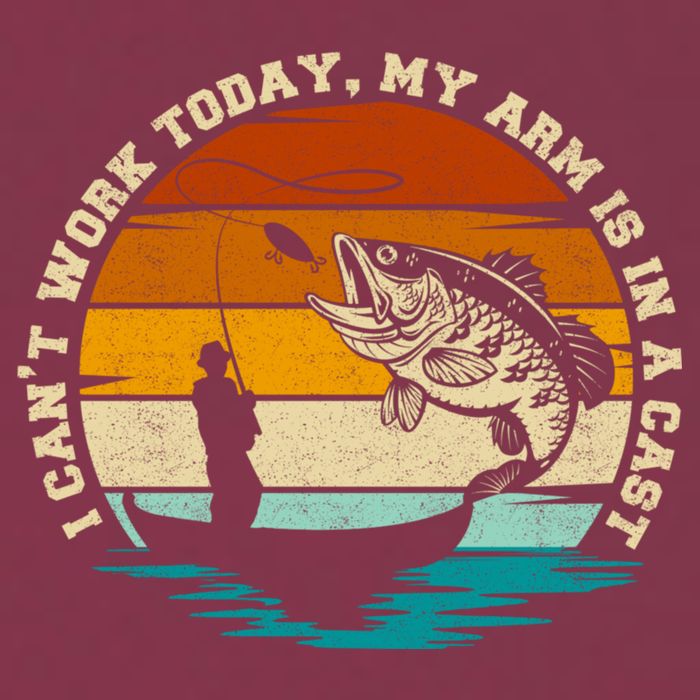 Fishing Father's Day I Can't Work Today My Arm Is In A Cast 16oz Travel Tumbler