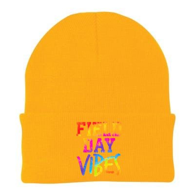 Funny Field Day Vibes Teacher Appreciation Tie Dye Gift Knit Cap Winter Beanie