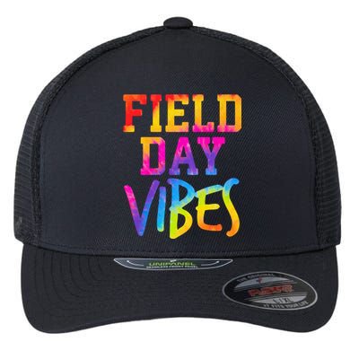 Funny Field Day Vibes Teacher Appreciation Tie Dye Gift Flexfit Unipanel Trucker Cap