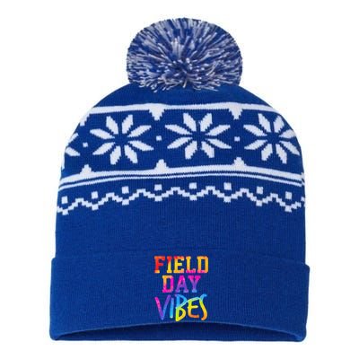 Funny Field Day Vibes Teacher Appreciation Tie Dye Gift USA-Made Snowflake Beanie