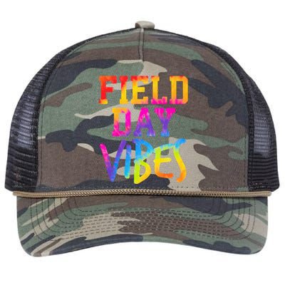 Funny Field Day Vibes Teacher Appreciation Tie Dye Gift Retro Rope Trucker Hat Cap